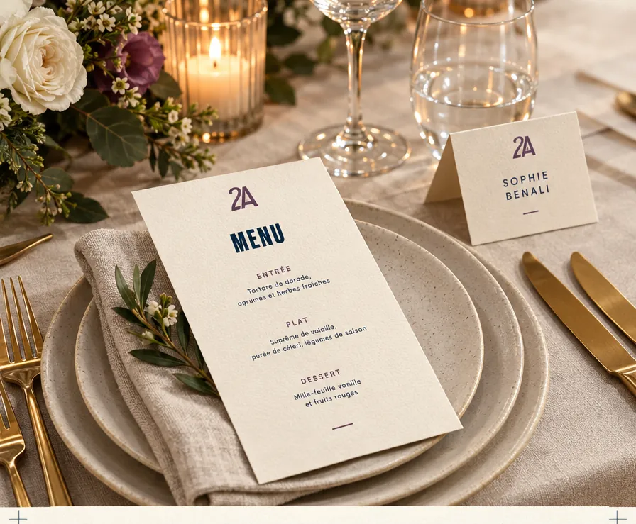 Menus et marque-places (illustration)